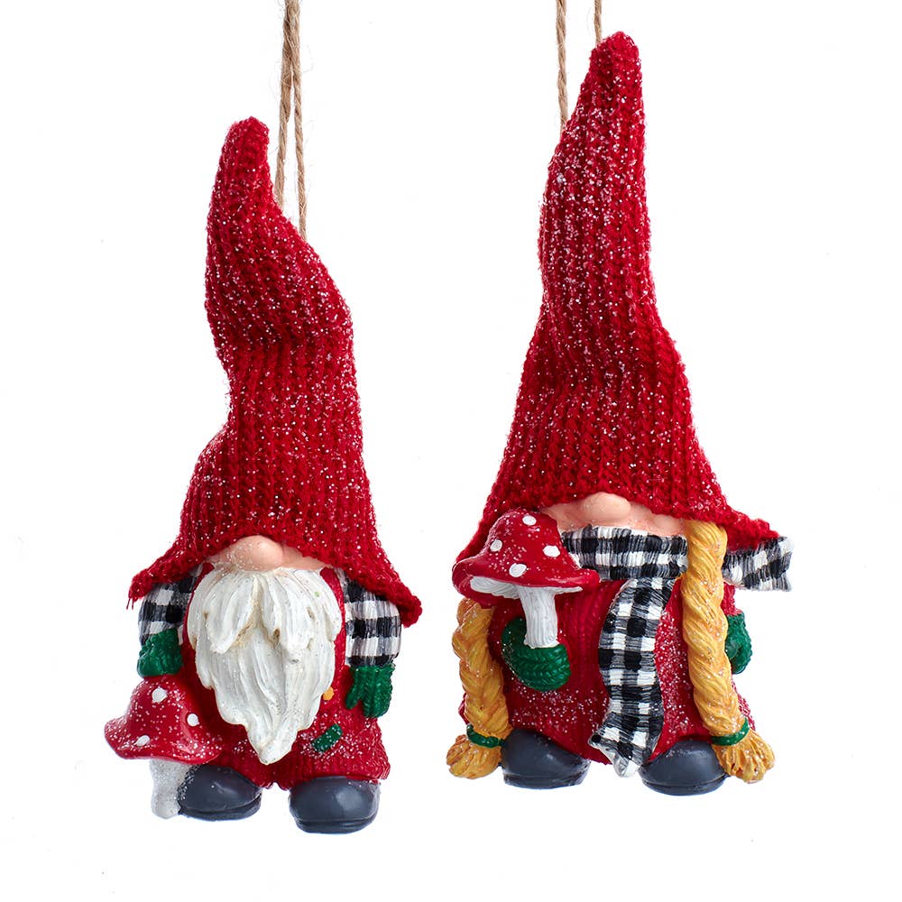 Gingham Holiday Boy/Girl Gnomes 5" - #shop_name Kurt S. Adler, Inc.Holiday Ornaments