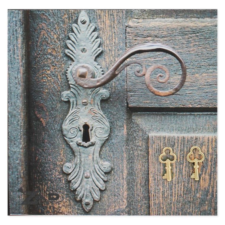 Gold Small Key Post Earring - #shop_name ZADJewelry