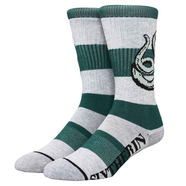 Harry Potter Slytherin Rugby Stripe Crew Socks - #shop_name BioworldSocks