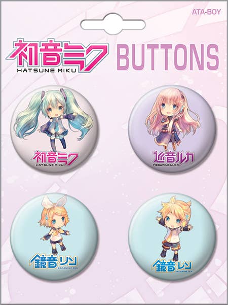 Hatsune Miku 4 Button Set 1 Carded 4 Button Set - #shop_name Ata BoyButtons