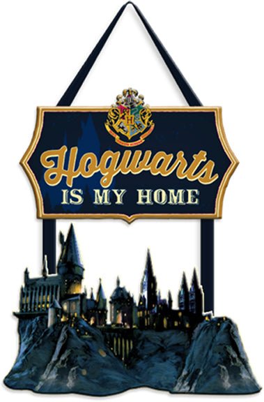 HOGWARTS IS MY HOME 5in x 10in 2PC HANGING SIGN - #shop_name Silver BuffaloWall Art