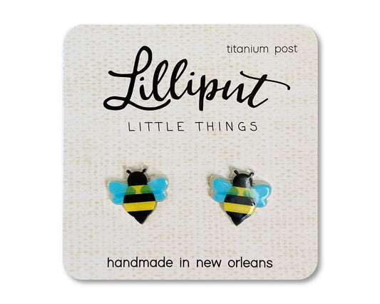 Honey Bee Earrings - #shop_name Lilliput Little ThingsEarrings