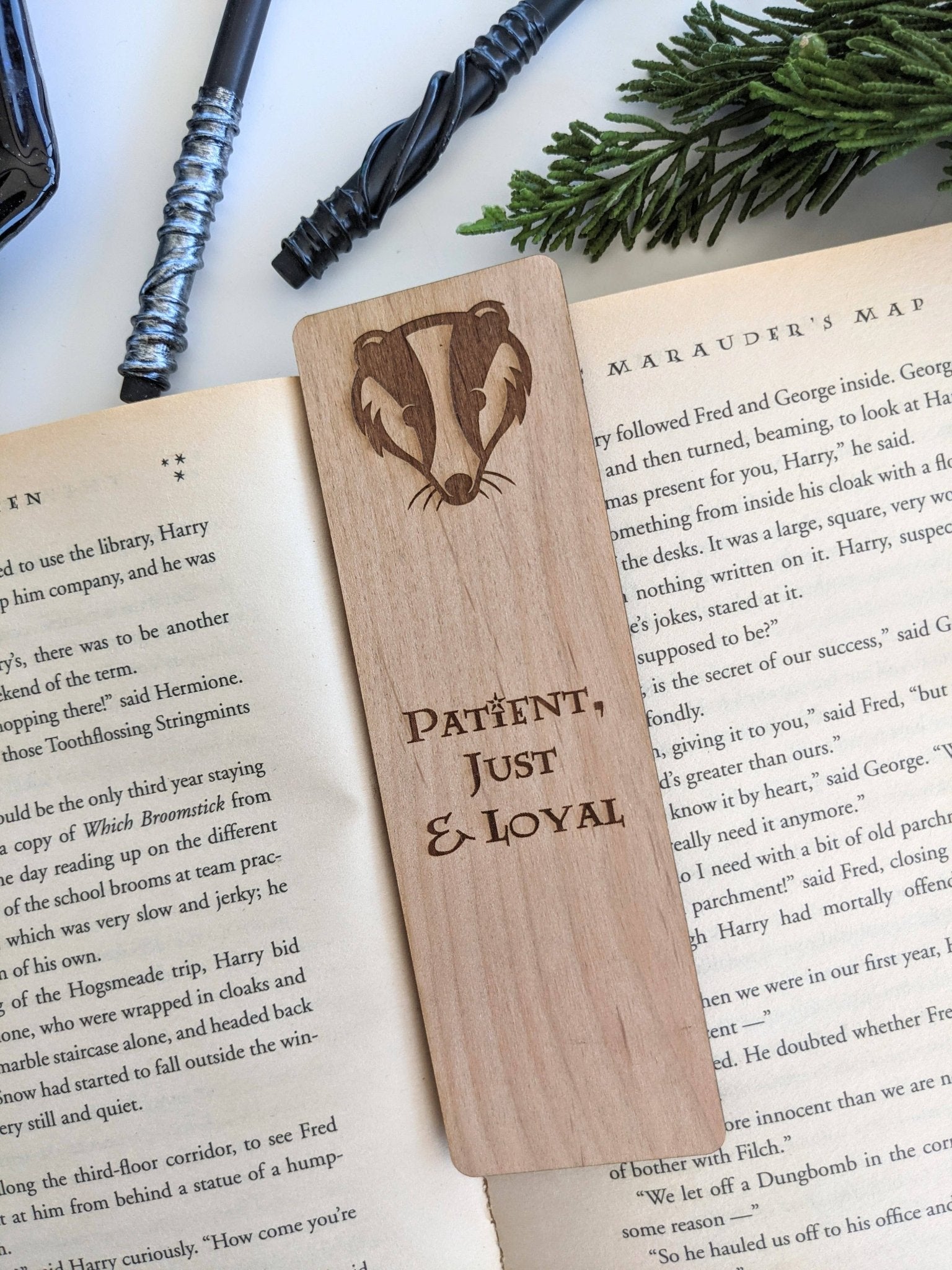 House Hufflepuff - Harry Potter Inspired Wooden Bookmark - #shop_name NTSD Gaming and Bookish GoodsGifts