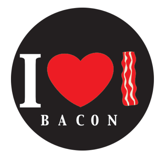 I Love Bacon 1.25" Button - #shop_name Kalan LpButtons