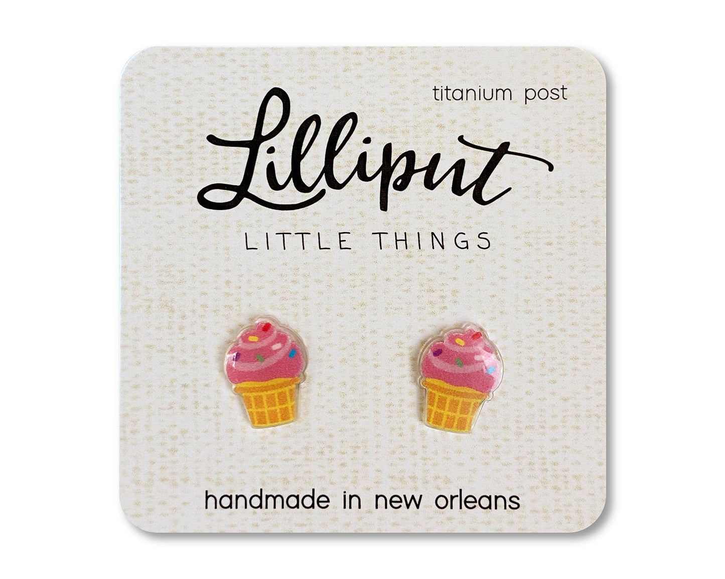 Ice Cream Cone Earrings - #shop_name Lilliput Little ThingsGifts