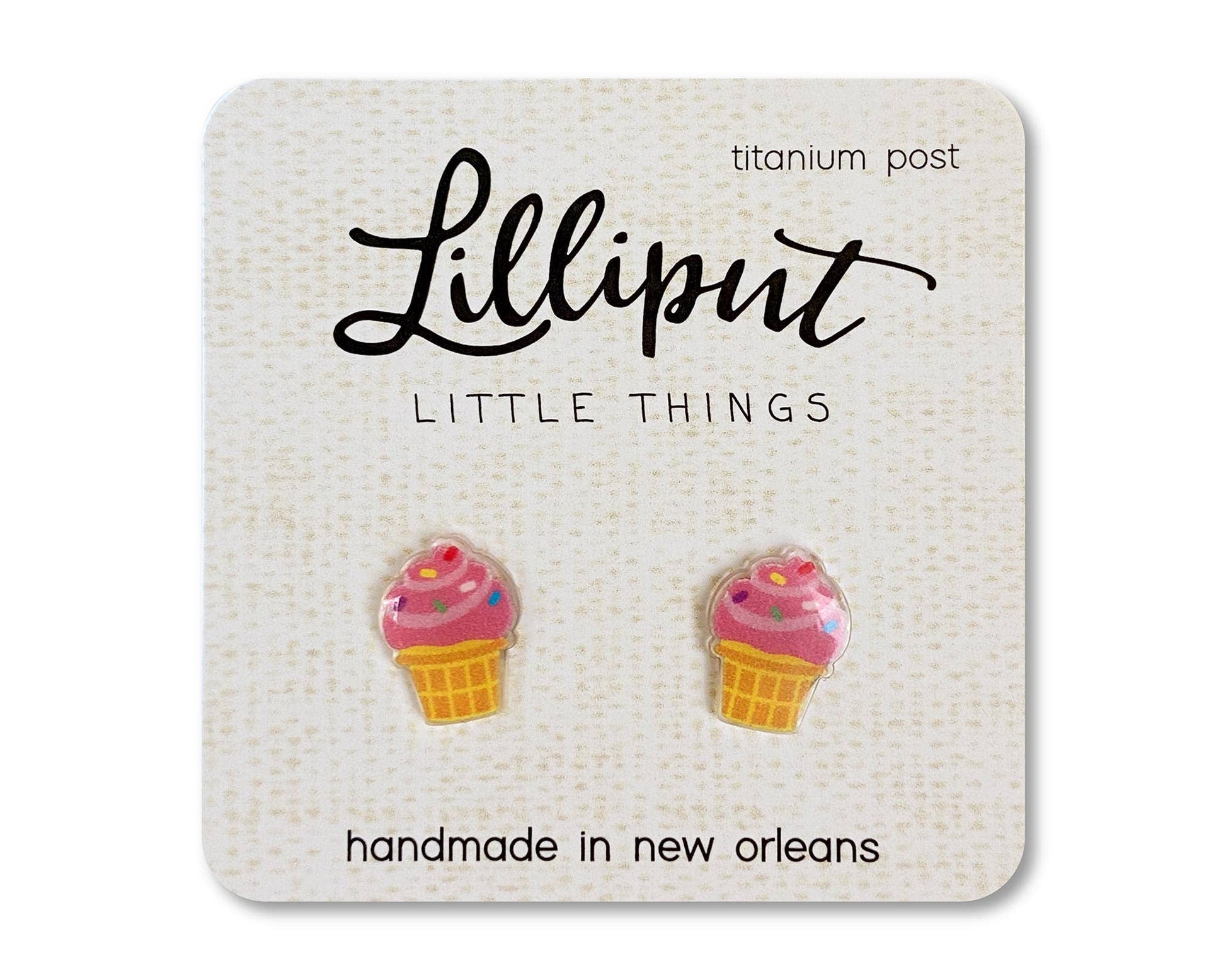 Ice Cream Cone Earrings - #shop_name Lilliput Little ThingsGifts