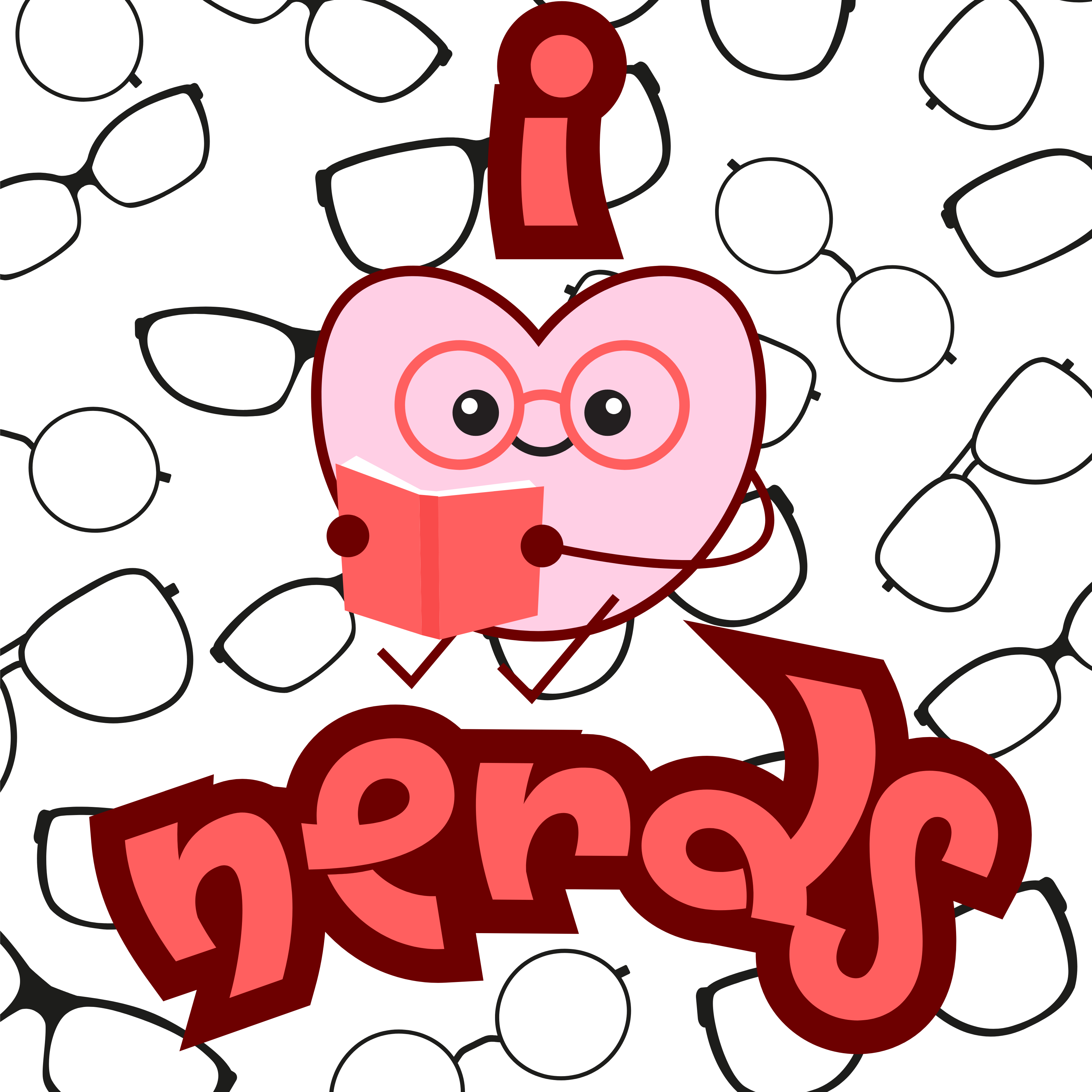 I Heart Nerds 1.75" Round Nerdy Button