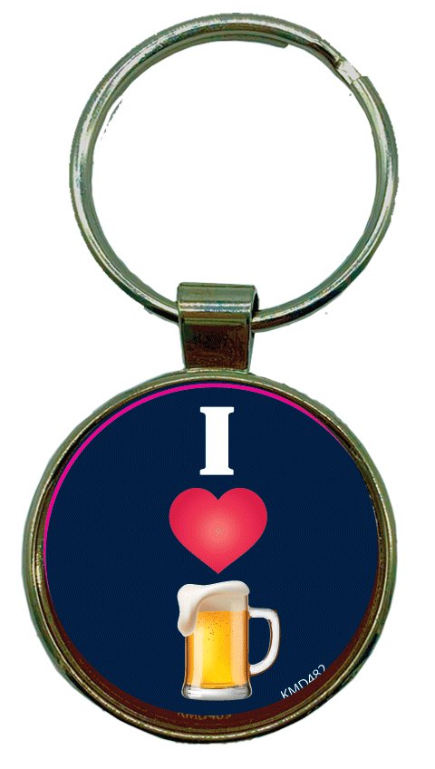 KMD482 Dome Keyring BEER I heart Beer - #shop_name Kalan Lp