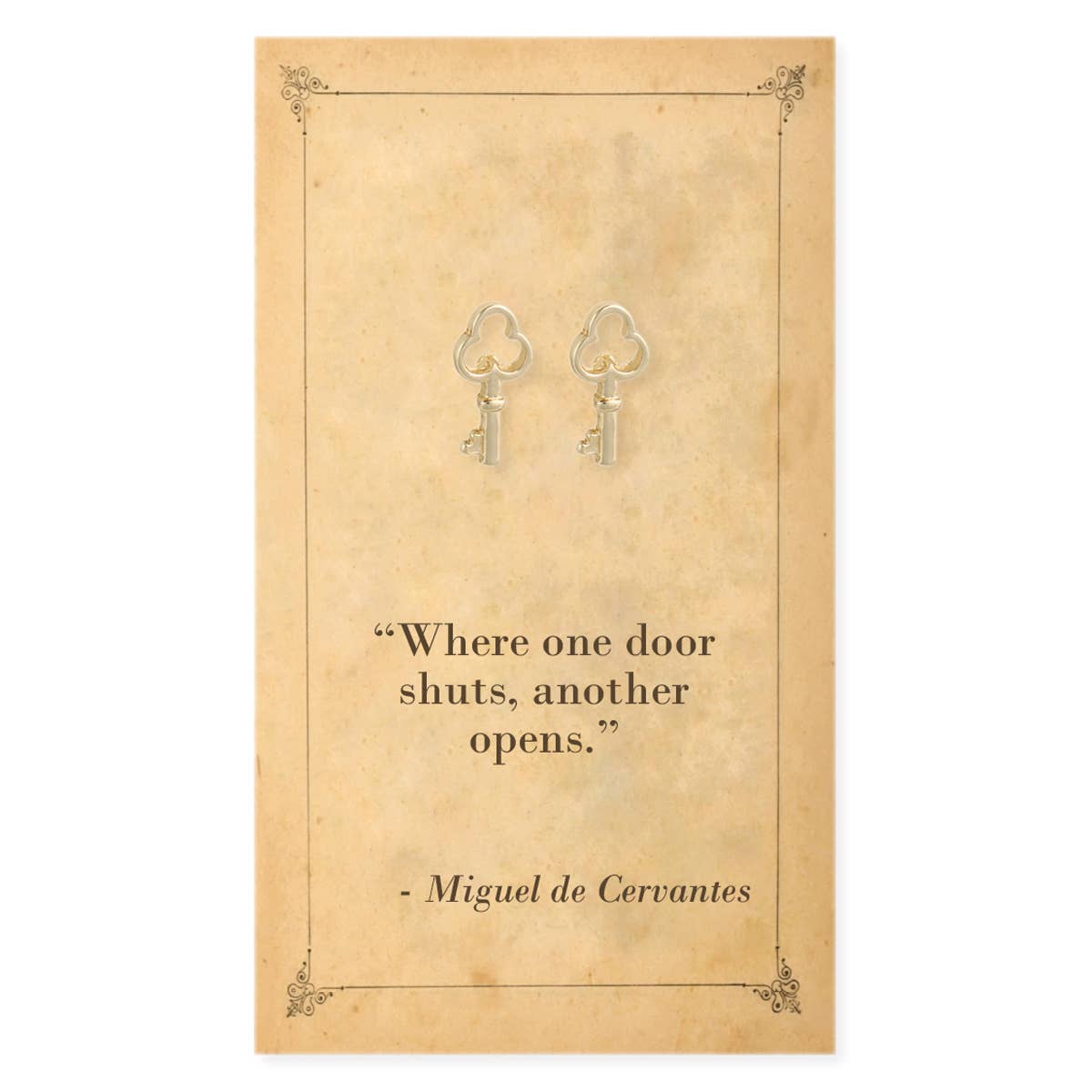 Literary Quotes Key Post Earrings - #shop_name ZADBoutique Jewelry