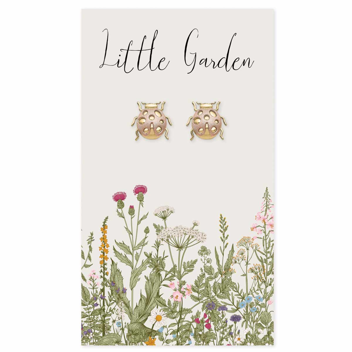 Little Garden Gold Ladybug Post Earrings - #shop_name ZADBoutique Jewelry