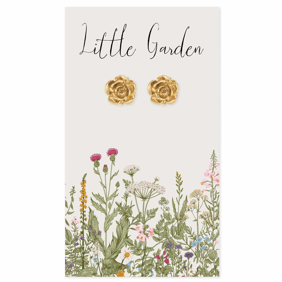 Little Garden Gold Rose Post Earrings - #shop_name ZADBoutique Jewelry