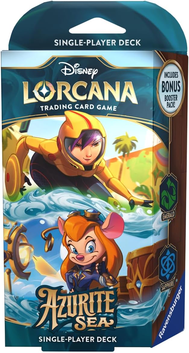 Disney Lorcana TCG: Azurite Sea Starter Deck - Emerald and Sapphire Conworlds Emporium Disney Lorcana TCG: Azurite Sea Starter Deck - Emerald and Sapphire Conworlds Emporium