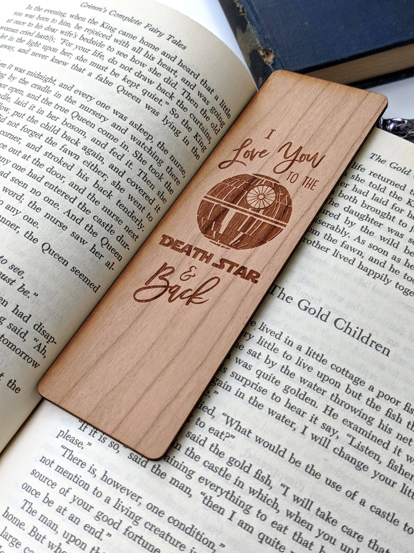 Love You To The Death Star & Back Star Wars Wooden Bookmark - #shop_name NTSD Gaming and Bookish GoodsBookmarks