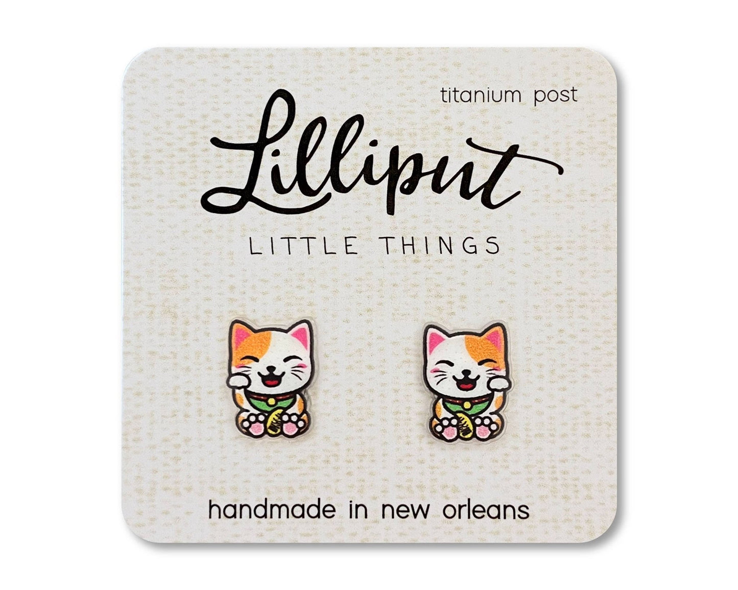 Lucky Cat Earrings - #shop_name Lilliput Little ThingsGifts