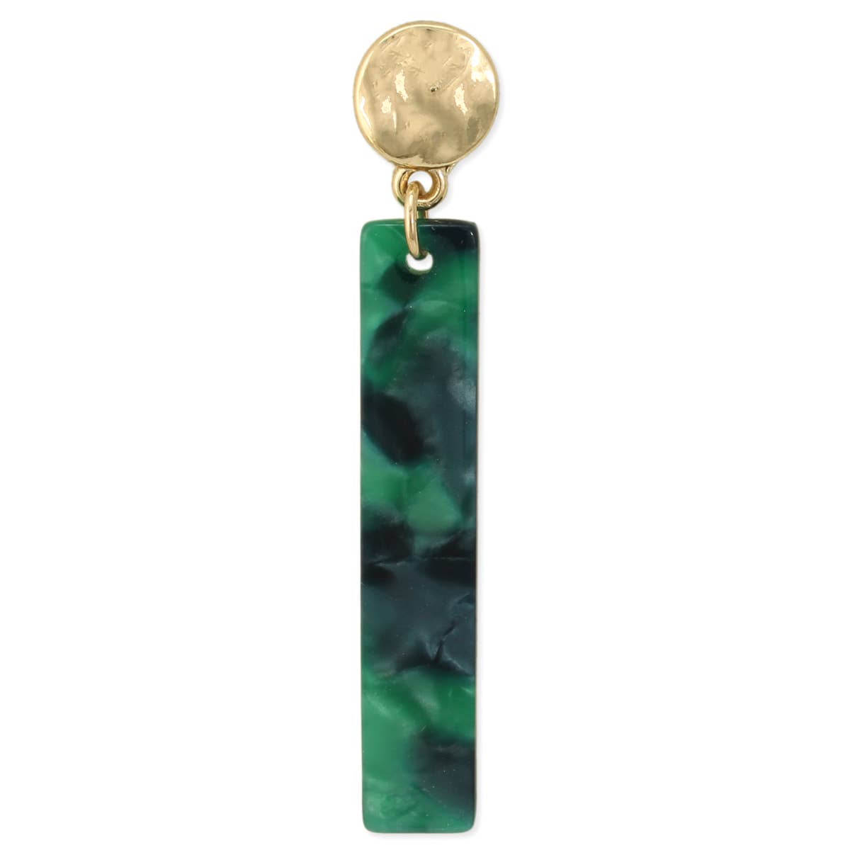Marbled Green Bar Acrylic Post Earrings - #shop_name ZADGifts