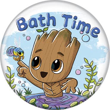 Marvel Comics© I Am Groot Bath Time Buttons 1.25" Round - #shop_name Ata BoyButtons