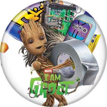 Marvel Comics© I Am Groot Groot With Duct Tape Buttons 1.25" - #shop_name Ata BoyButtons