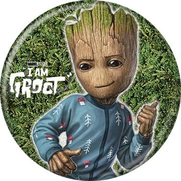 Marvel Comics© I Am Groot In Pajamas Buttons 1.25" Round - #shop_name Ata BoyButtons