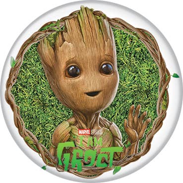 Marvel Comics© I Am Groot On Grass Buttons 1.25" Round - #shop_name Ata BoyButtons