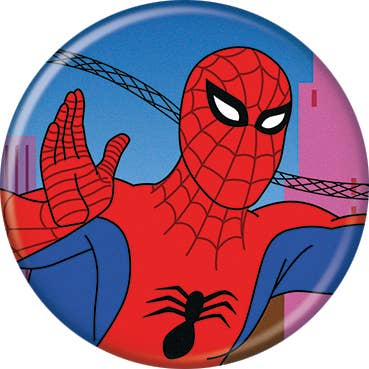 Marvel Comics© Spidey 60 Waving Buttons 1.25" Round - #shop_name Ata BoyButtons