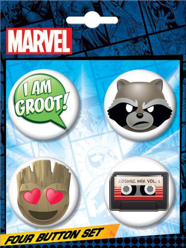 Marvel Guardians of the Galaxy set of 4 buttons - #shop_name Ata BoyButtons