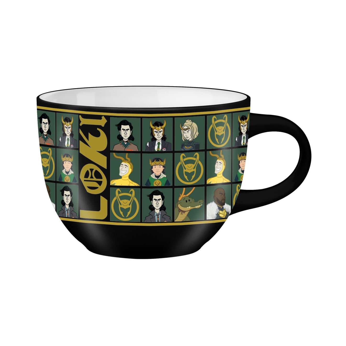 Marvel Loki Group Framed Border 24oz. Ceramic Soup Mug - #shop_name Silver BuffaloBowls