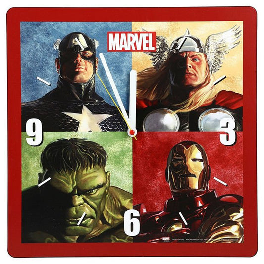 Marvel Retro 13 in. Square Clock - #shop_name BioworldClocks