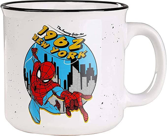 Marvel Spiderman 1962 New York 20oz Ceramic Camper Mug - #shop_name Silver BuffaloGifts