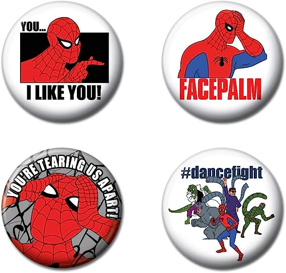 Marvel Spiderman 4 Pack of Buttons - #shop_name Ata Boy