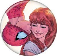 Marvel Spiderman Kiss MJ Button 1.25" - #shop_name Ata BoyButtons