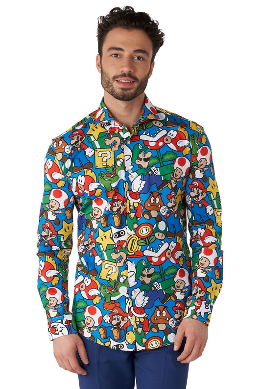 Men's Long - Sleeve Dress Shirt Mario Party - #shop_name OppoSuits - USApparel