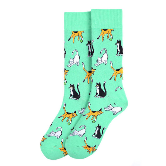 Men's Playful Cats Novelty Socks - NVS19548 - TQ - #shop_name Selini New YorkSocks