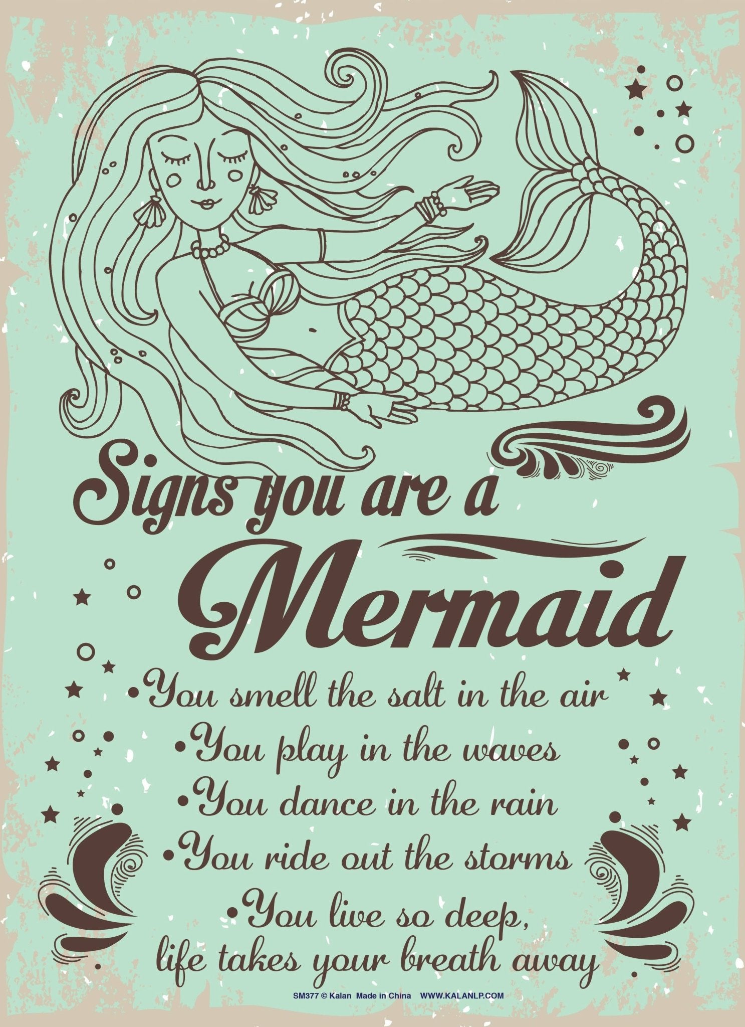 Metal Sign Signs You Are A Mermaid - #shop_name KalanGifts