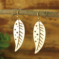 Modern Autumn Gold Leaf Earring - #shop_name ZADGifts