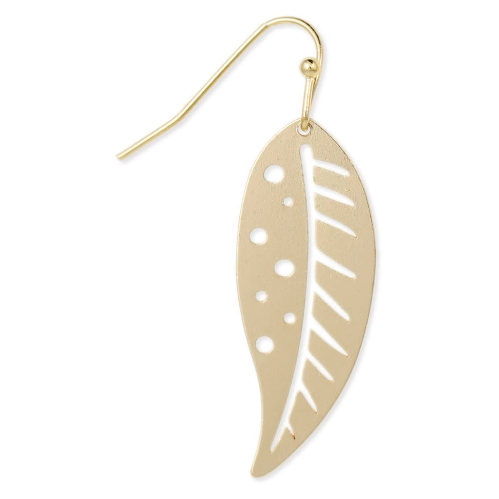 Modern Autumn Gold Leaf Earring - #shop_name ZADGifts