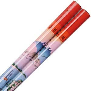 Mt Fuji Ukiyo - e Chopsticks Red - #shop_name Wholesale ChopsticksGifts