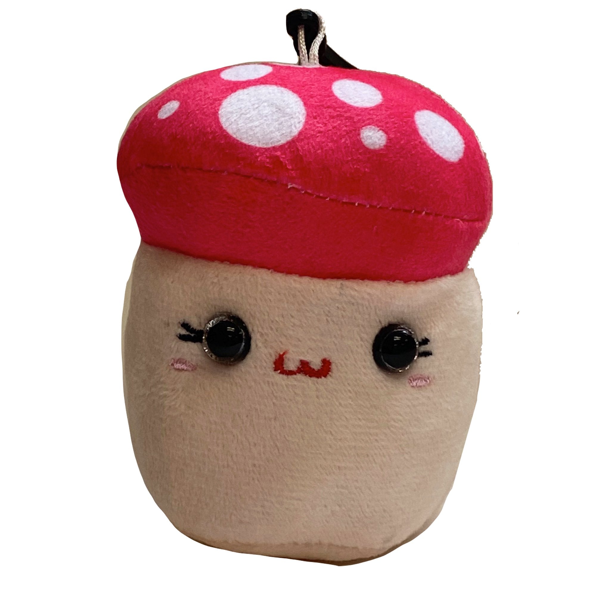 Mushroom Plush Bag Clip Pink - #shop_name KalanKeychains