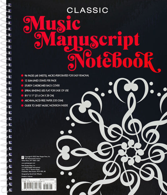 Music Manuscript Notebook (Classic) - #shop_name Peter Pauper PressGifts