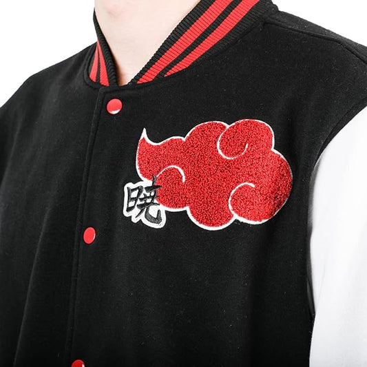 Naruto Akatsuki Embroidered Fleece Letterman Jacket - #shop_name BioworldApparel