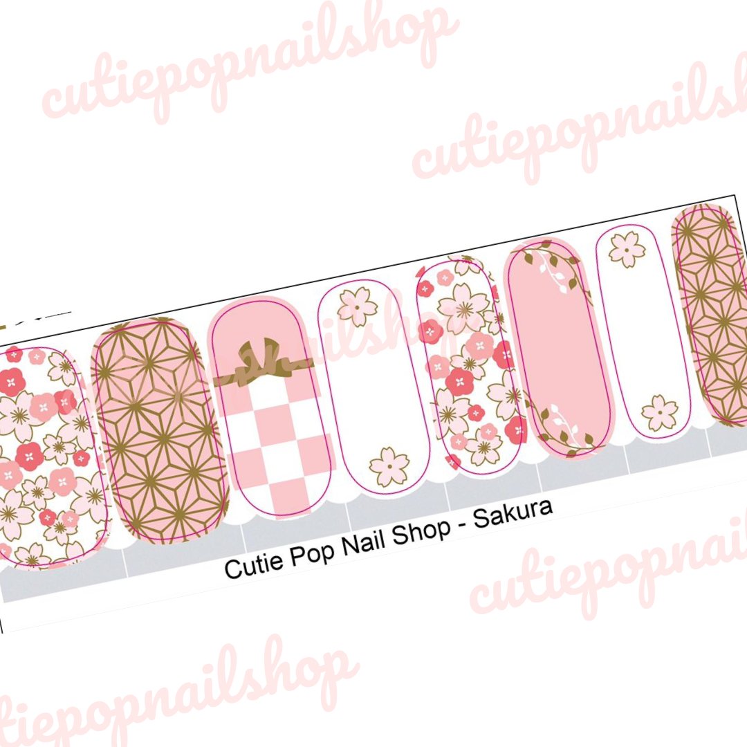 Nezuko Anime Nail Wraps|Anime - Inspired Nail Stickers - #shop_name Cutie Pop Nail ShopBeauty