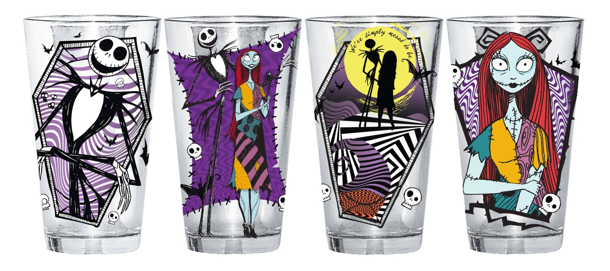 Nightmare Before Xmas 4 pc 16oz Clear Pint Set (NB124662) - #shop_name Silver BuffaloGifts