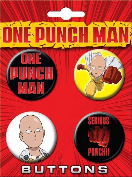 One Punch Man button set of 4 - 1.25" - #shop_name Ata BoyButtons