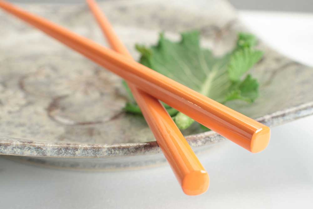 Orange Glossy Painted Japanese Style Chopsticks - #shop_name Wholesale ChopsticksGifts