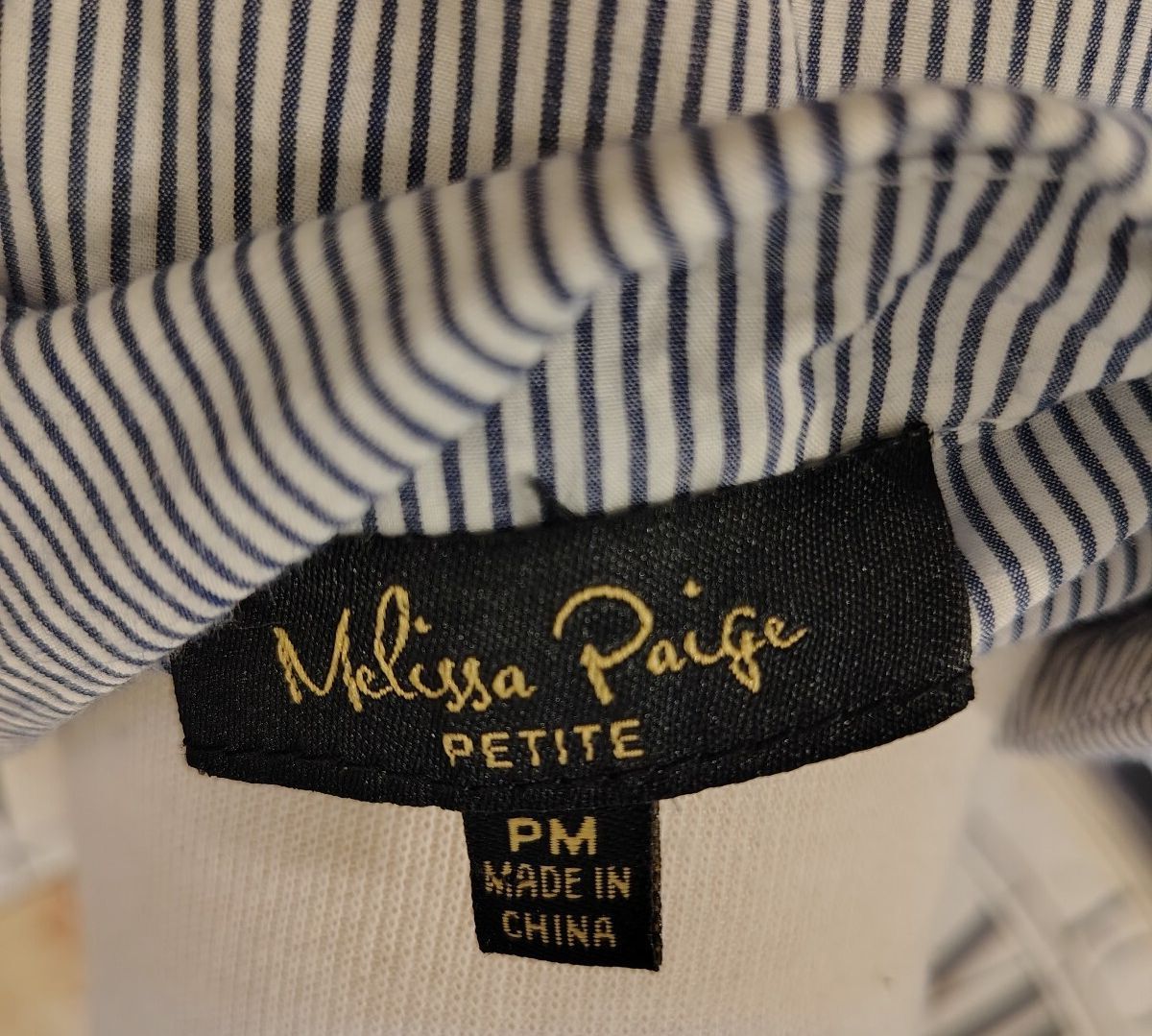 Melissa Paige Women's Black & White Striped Button Shirt PM