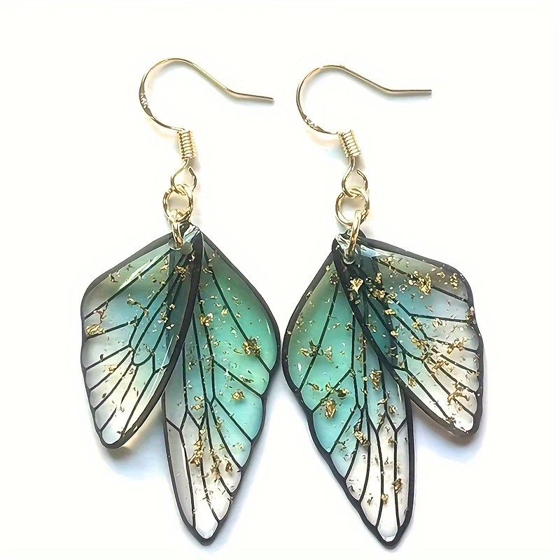 Gold Flake Butterfly Wings Earrings