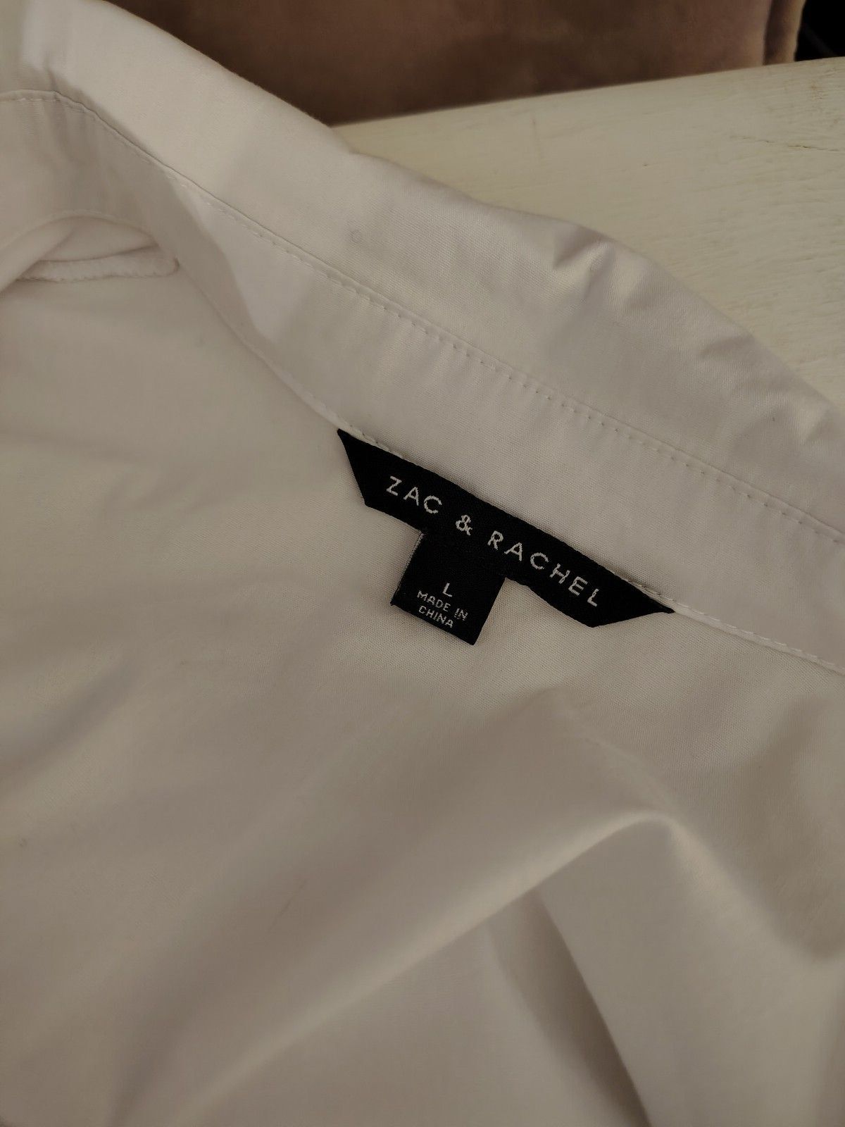 Women's White Long Sleeve Button-Up Shirt with Chest Pockets