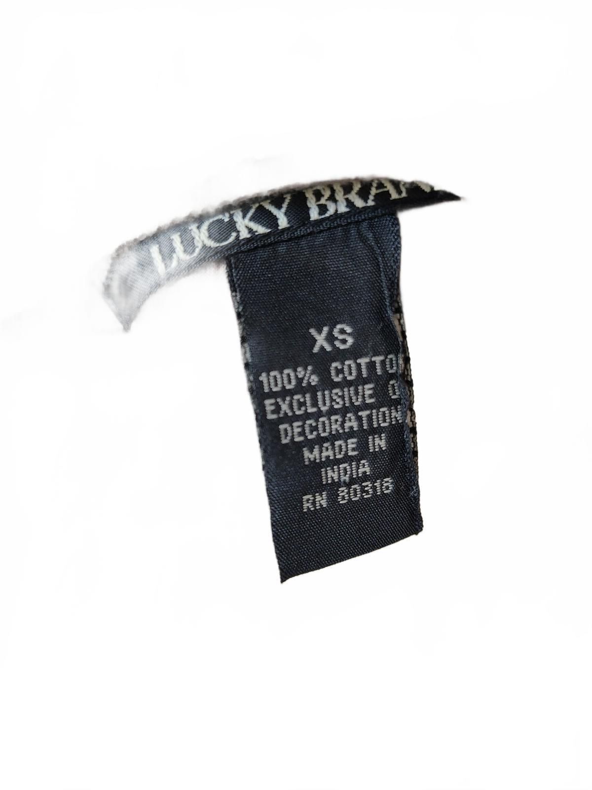 Lucky Brand Women's Brown Embroidered Cotton Tunic XS Y2K