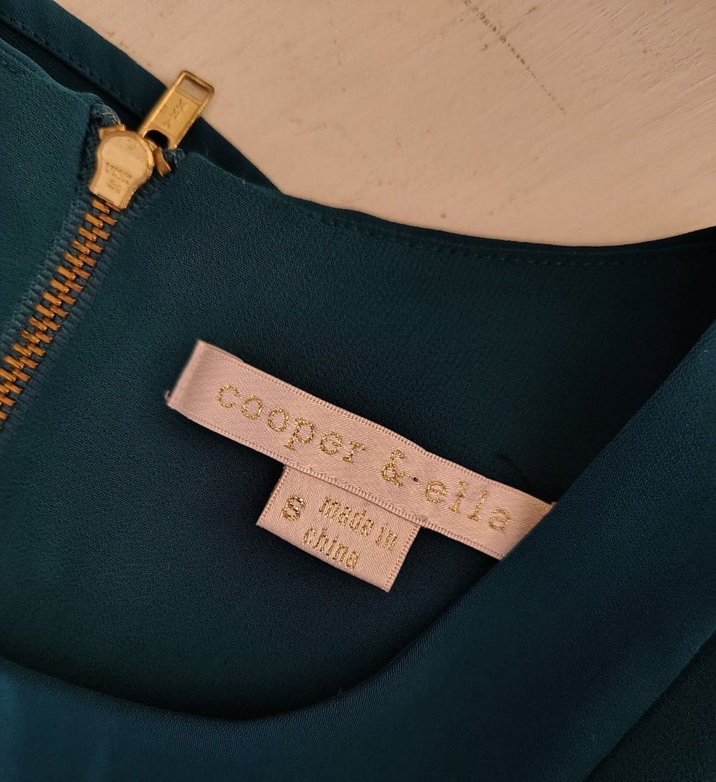 Cooper & Ella Women's Teal Cold Shoulder Blouse Size Small