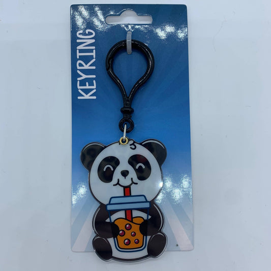 Panda and Boba Tea Swing Acrylic Keyring - #shop_name Kalan LpKeychains