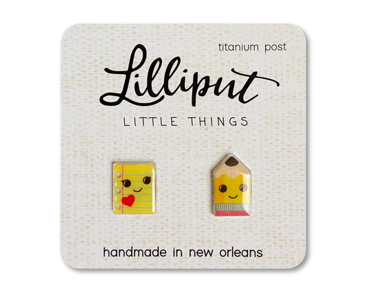 Paper and Pencil Earrings - #shop_name Lilliput Little ThingsGifts